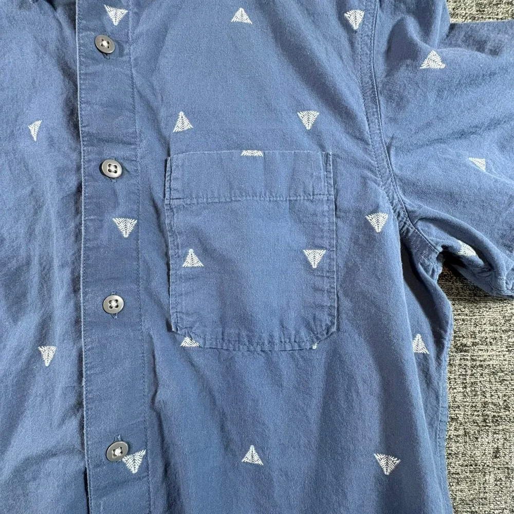 The North Face Button Down Shirt Mens Small Blue Geometric Tree NF0A48V9